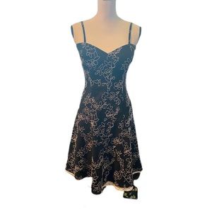 White House Black Market Black Embroidered Dress